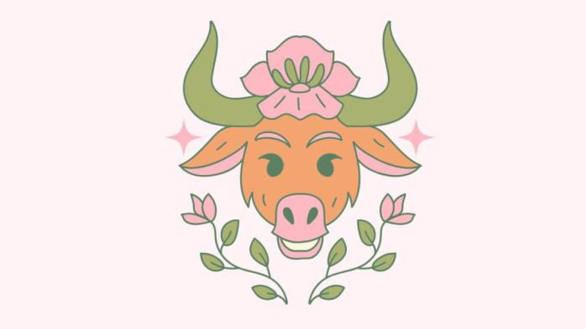 ILUSTRASI ZODIAK TAURUS - Lambang zodiak Taurus yang dibuat di Canva pada Senin (25/8/2025).