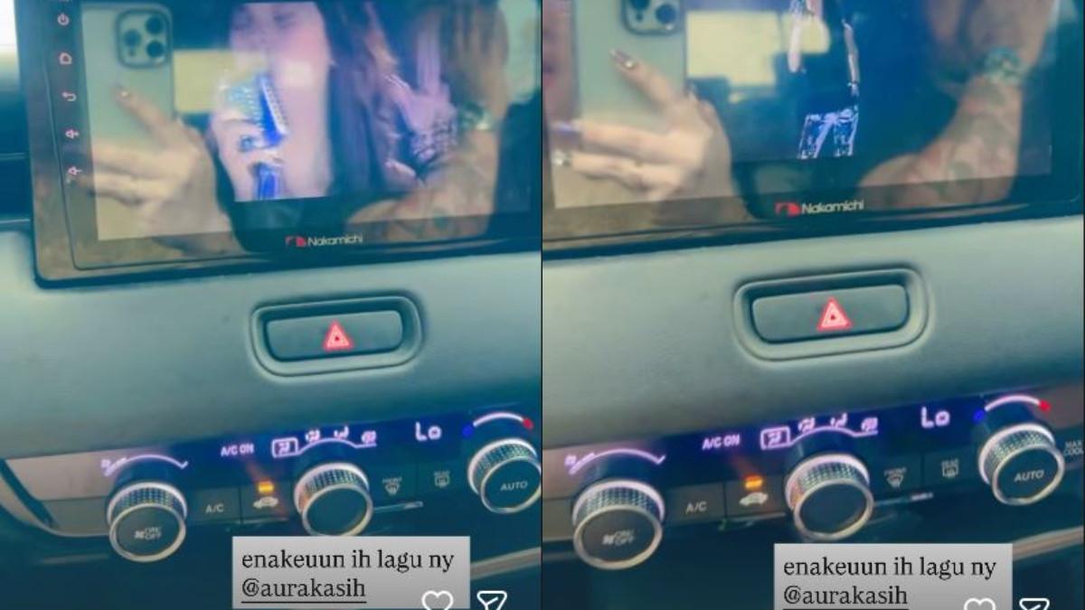 Lisa Mariana terlihat menyanyikan lagu populer milik Aura Kasih.