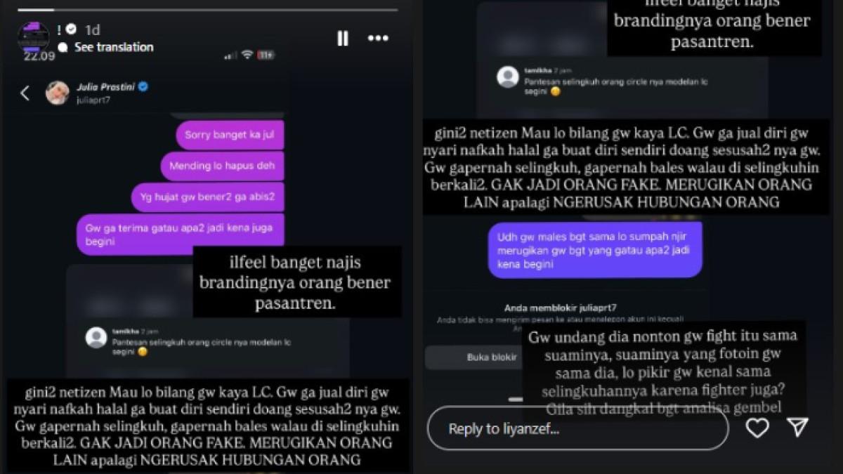 Liyan Zeftian, sahabat Jule tak terima dicap LC hingga bawa pengaruh buruk. Merasa dirugikan, ia kini memilih blokir sosial media istri Na Daehoon.