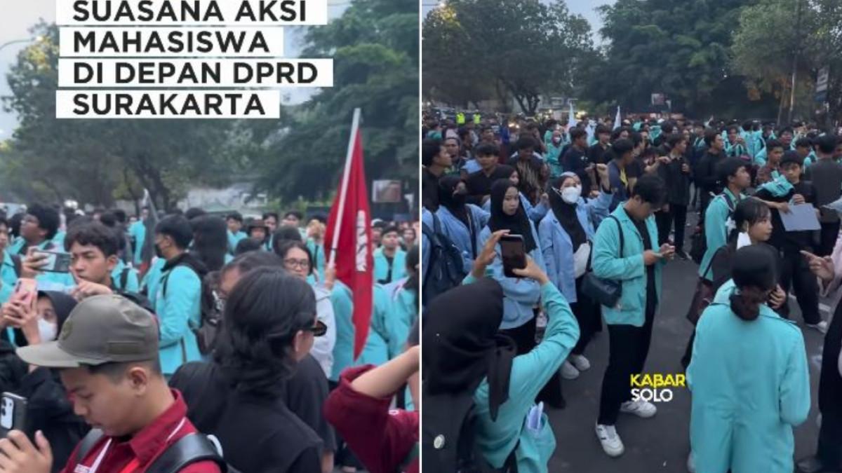 Demo Mahasiswa di Depan Gedung DPRD Solo Jateng, Batalkan RUU Polri ...