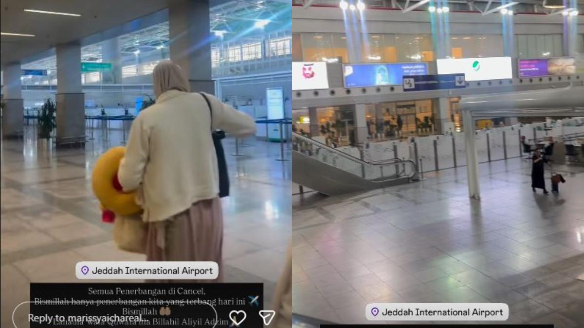 Marissya Icha membagikan pengalamannya saat berada di Bandara Jeddah, Arab Saudi.