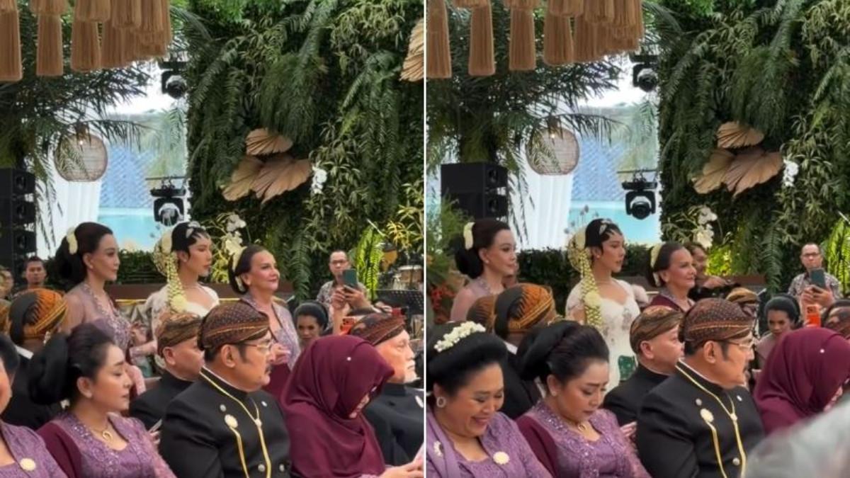 Mayangsari tampil anggun mengenakan kebaya ungu dengan tatanan rambut sanggul, memancarkan kesan elegan dan berkelas.
