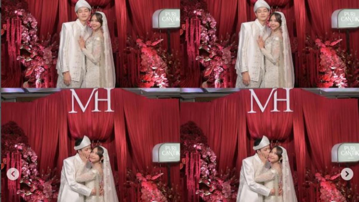PERNIKAHAN BOCAH KOSONG - Dalam momen akad nikah, Meyden tampil menawan dalam busana pengantin putih yang elegan.