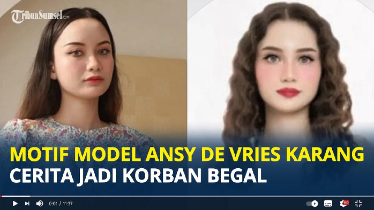 KORBAN BEGAL HOAKS- Model Ansy Jan De Vries menangis setelah menjalani pemeriksaan di Polda Metro Jaya. Ia ternyata hanya mengarang cerita jadi korban begal.
