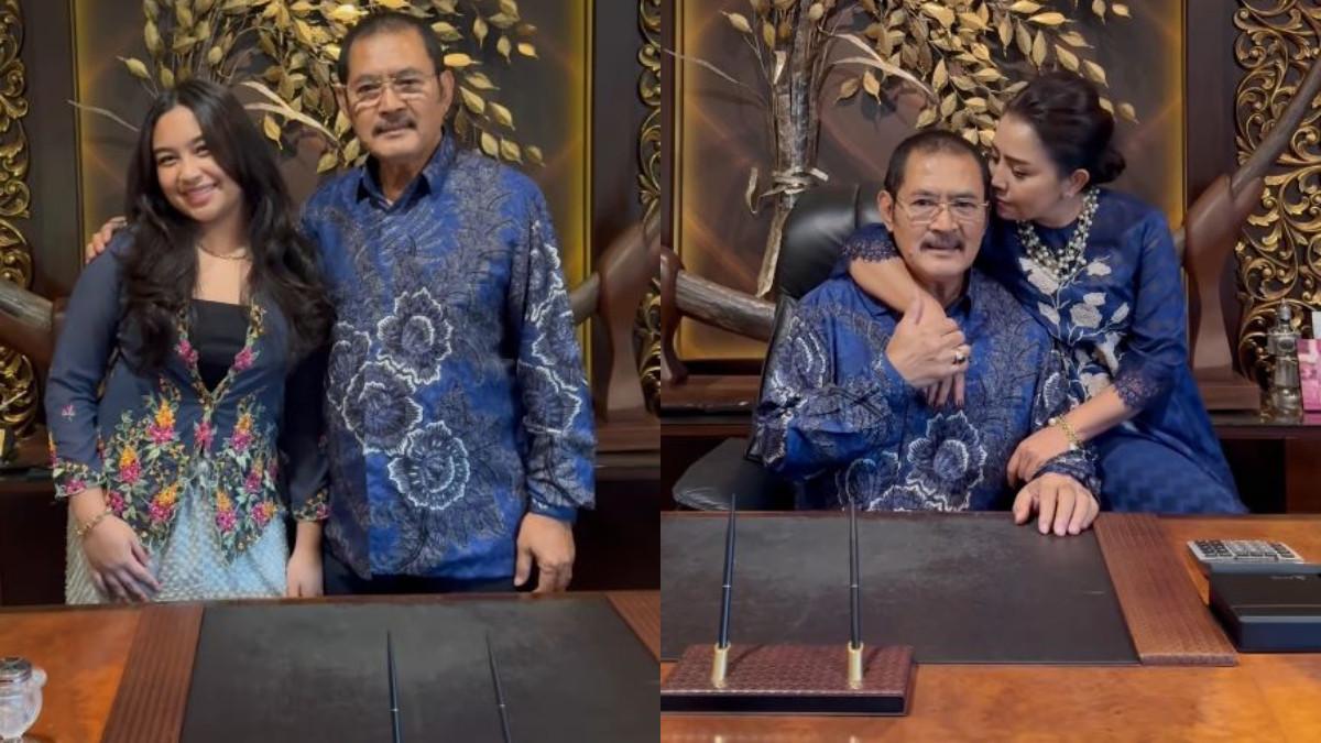 Momen Mayangsari dan anaknya, Khirani rayakan ulang tahun Bambang Trihatmodjo yang ke-72.