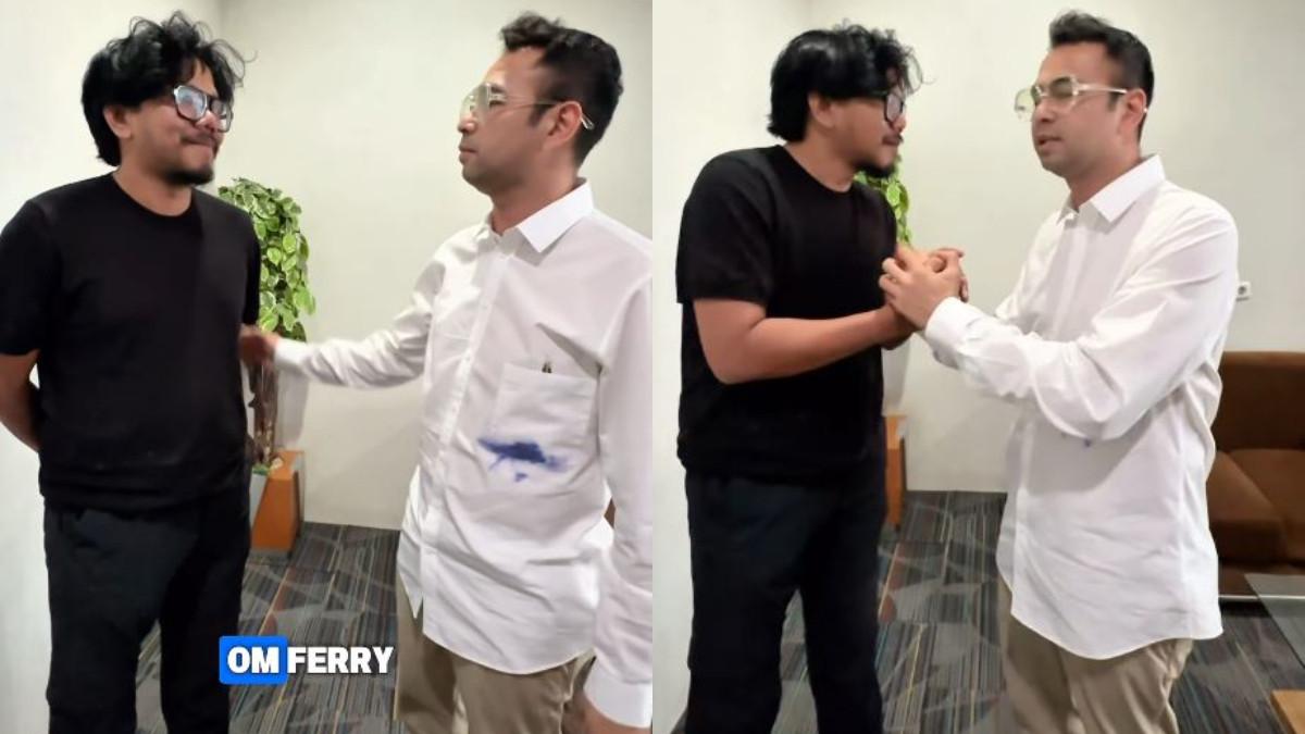 Momen Raffi Ahmad bertemu Ferry Irwandi, bahas soal bantuan yang disalurkan ke para korban banjir.