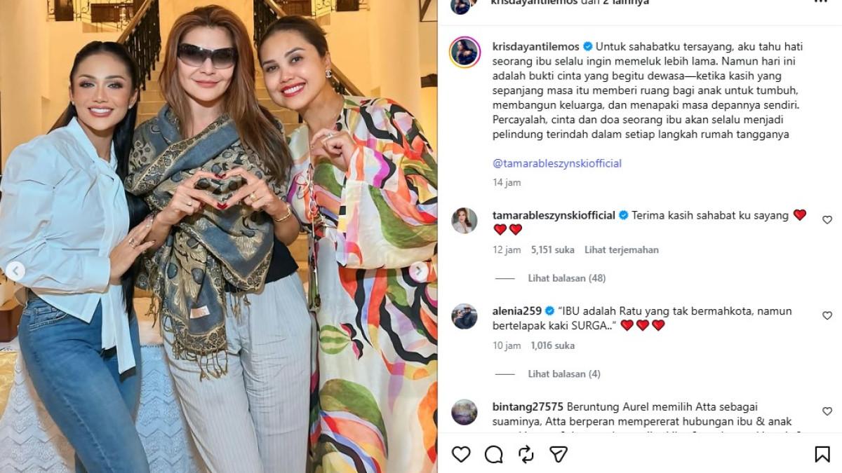 Momen hangat Krisdayanti bersama Tamara Bleszynski.