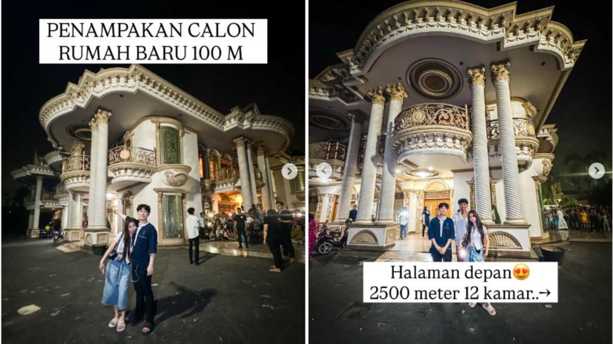 RUMAH MEWAH - Muzdalifah kemudian memperlihatkan langsung kemegahan rumahnya, sebuah hunian di atas lahan seluas 6.500 meter dengan bangunan dua lantai yang memiliki 12 kamar tidur.