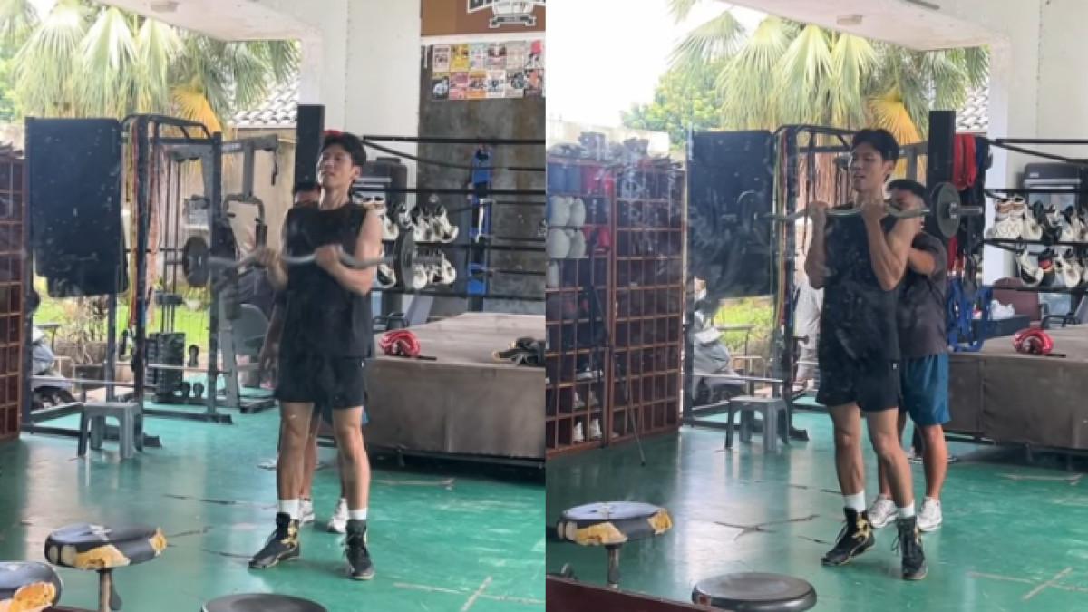 Na Daehoon kini rutin berolahraga di gym sebagai bagian dari program menaikkan berat badan.