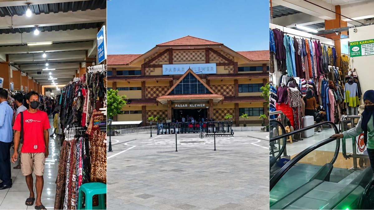 PASAR KLEWER - Pengunjung berburu berbagai produk batik, tekstil, dan pakaian di Pasar Klewer, Kota Solo, yang menjadi salah satu ikon wisata belanja di Surakarta.