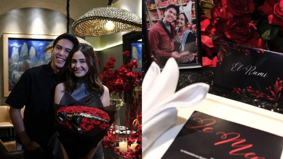 RAYAKAN ANNIV - Pasangan muda El Rumi dan Syifa Hadju baru saja merayakan anniversay hubungan mereka yang pertama dengan romantis.