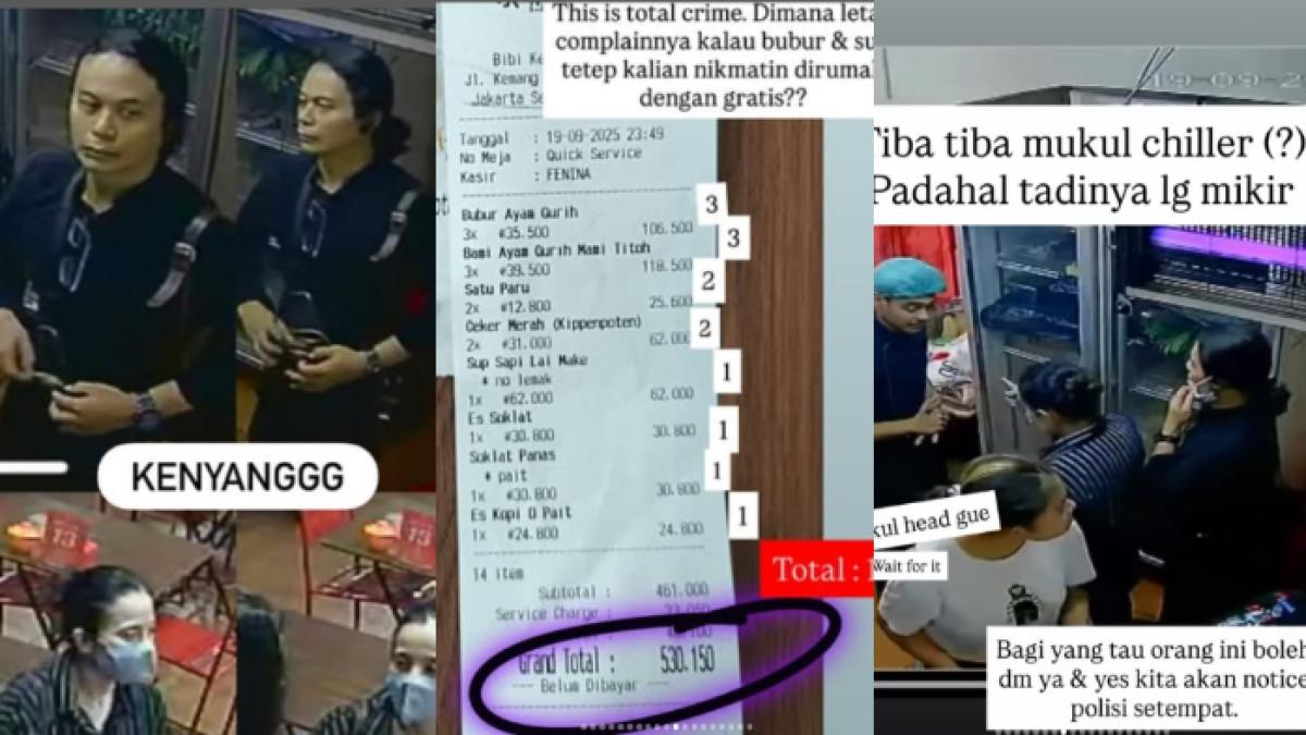 Pasangan suami istri diduga kabur setelah menerima total 14 porsi makanan dan 3 minuman, pasangan itu meninggalkan tempat tanpa melakukan pembayaran.