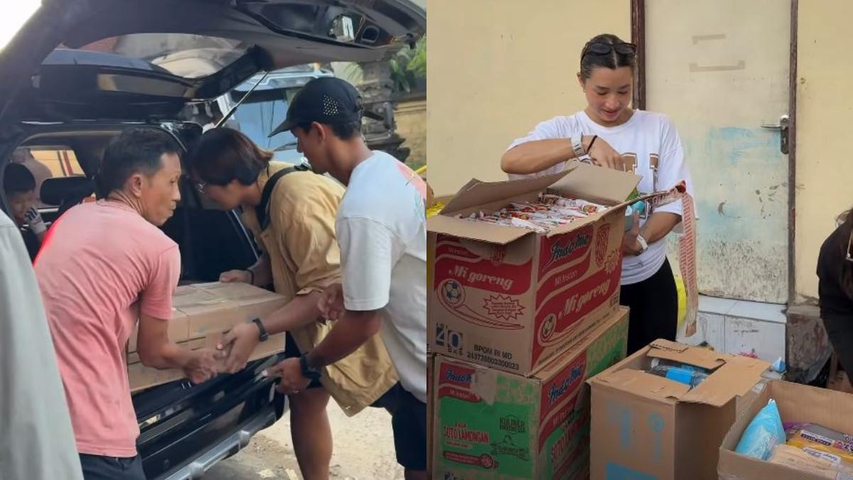 Potret Jennifer Bachdim dan Irfan Bachdim beri bantuan ke korban banjir di Bali