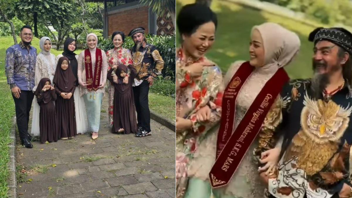 Potret Limbad dan keluarga hadiri wisuda putri sulungnya, Cecilia yang baru saja lulus S2.