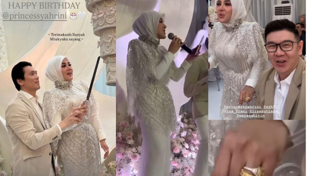 Potret Syahrini rayakan ulang tahun ke-45, pakai cincin harganya belasan miliar rupiah.
