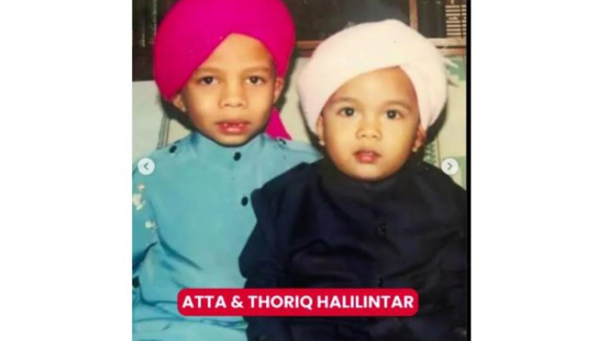 Potret masa kecil Atta Halilinyar dan Thariq Halilintar yang viral, gemas bersorban.