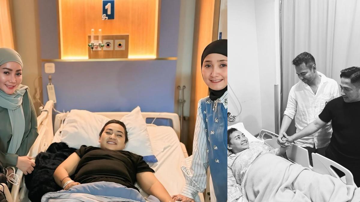 Potret sejumlah rekan artis saat menjenguk Mpok Alpa di RS.