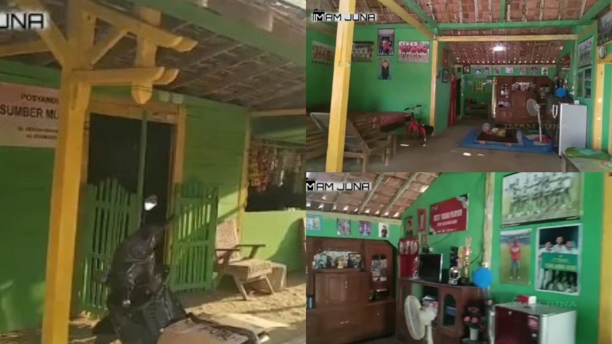 Potret tempat tinggal Pratama Arhan dulu, masih beralaskan tanah.