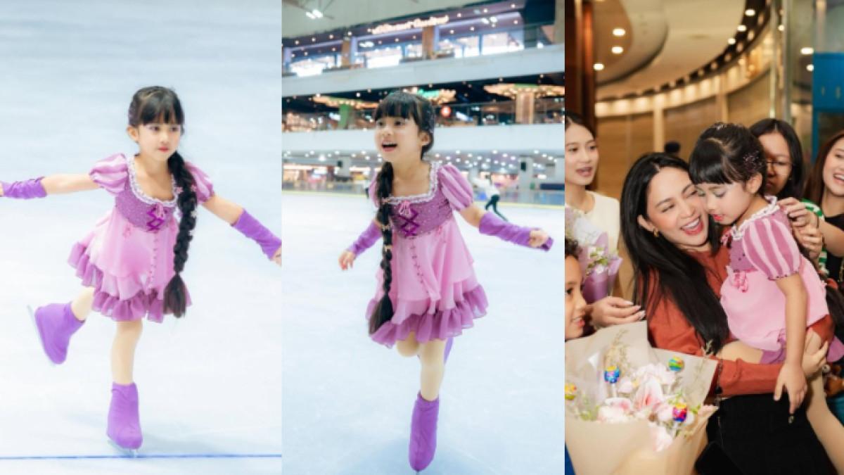CHAVA KOMPETISI SKATE - Rachel Vennya dibuat bangga atas pencapaian Chava yang berhasil meraih juara 2 dalam kompetisi Ice Skating Asia 2025..