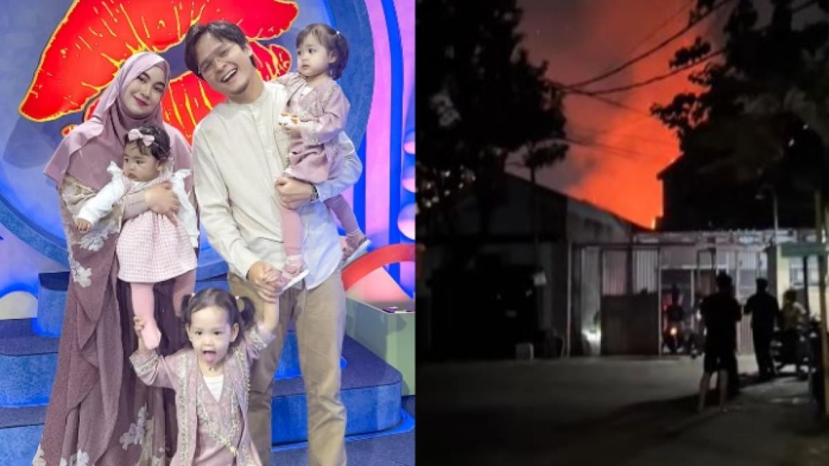 RUMAH ANISA KEBAKARAN - Rumah Anisa Rahma di Bandung, Jawa Barat alami kebakaran. Lilin di ruang makan diduga jadi pemicu kebakaran.
