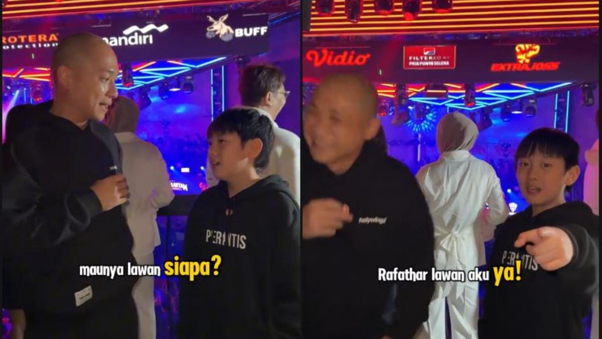 Ryu Kintaro mengiyakan sambil menegaskan tantangannya kepada Rafathar yang juga berusia 10 tahun.