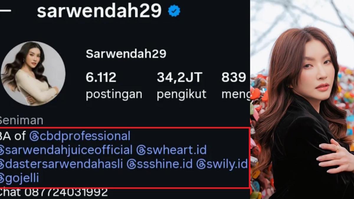 KONFLIK SARWENDAH - Sarwendah hapus sejumlah brand dari bio Instagramnya