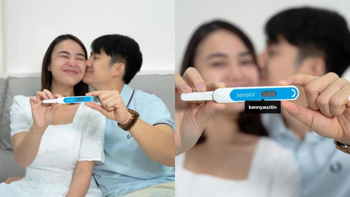 Dalam potret manis tersebut, Amanda Manopo dan Kenny Austin tampak memegang testpack dengan hasil positif.