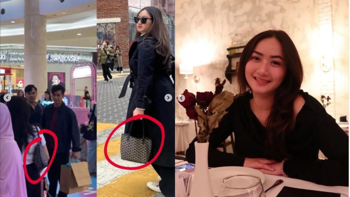 Seorang perempuan tampak memegang tas yang serupa, sehingga memunculkan dugaan bahwa keduanya adalah orang yang sama.