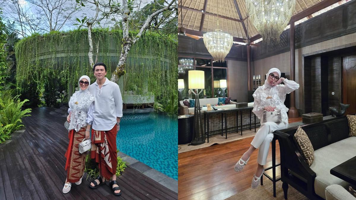 Potret Syahrini rayakan anniversary ke-10 Mandapa Ritz Carlton Reserve Bali resort mewah milik suaminya.