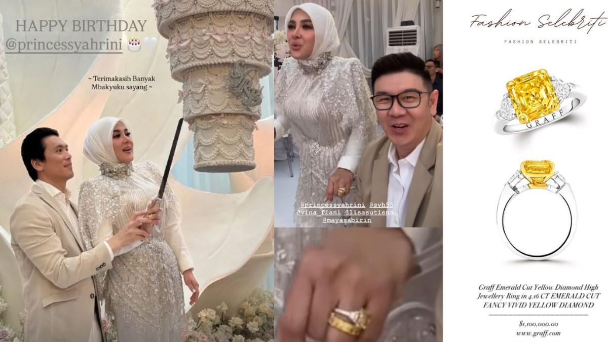 Potret Syahrini rayakan ulang tahun ke-45, pakai cincin harganya belasan miliar rupiah.