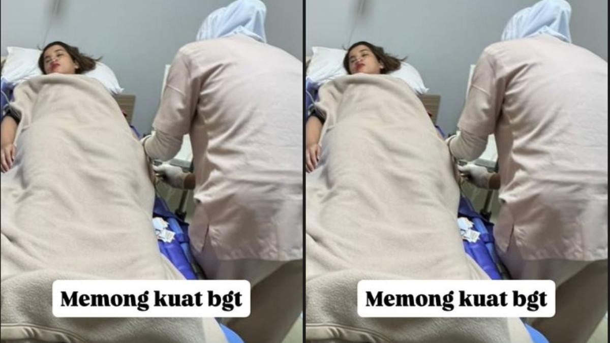 Tasya Farasya juga sempat membagikan potret dirinya yang tampak lemas di ranjang rumah sakit.
