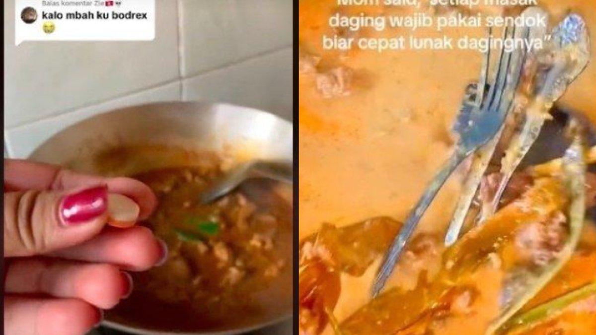 CARA NYELENEH Ibu-ibu Masak Daging Biar Cepet Empuk, Pakai Pil Paracetamol hingga Sendok Garpu