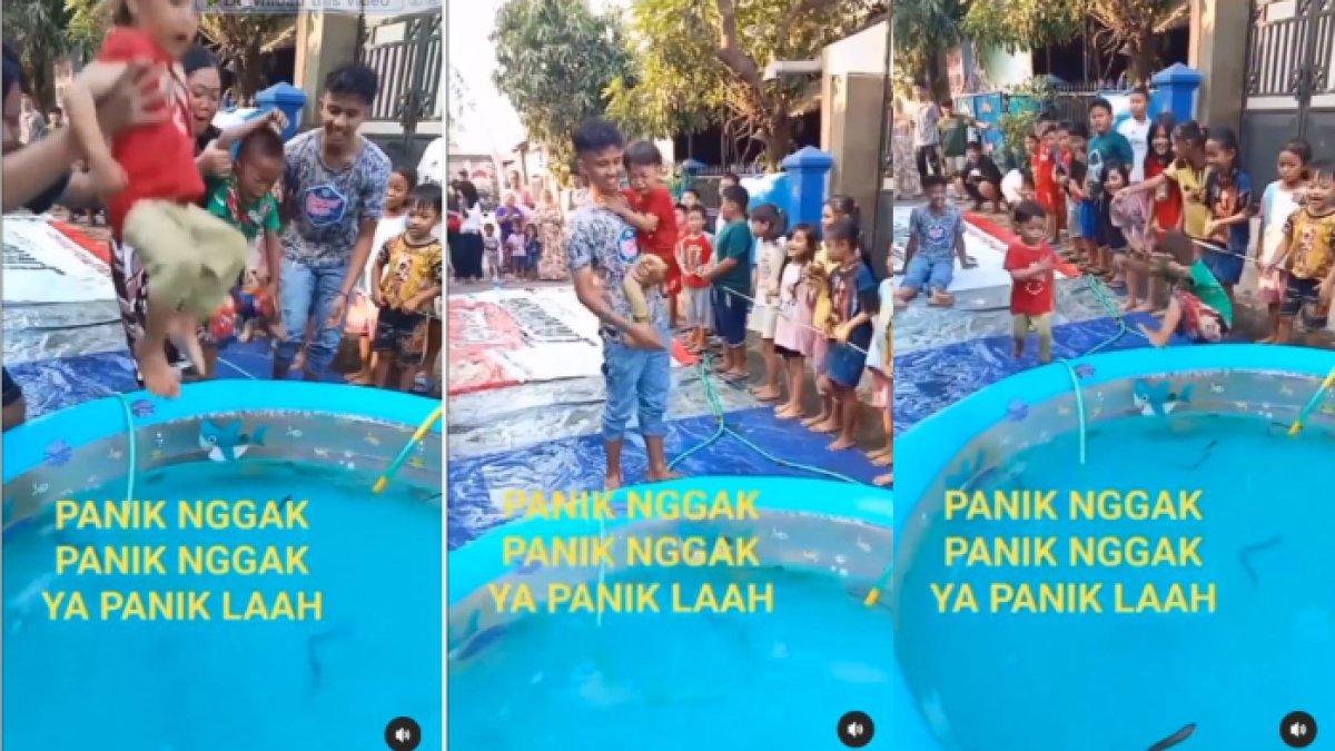 Awalnya Semangat Ikuti Lomba 17an, Bocah Cilik Ini Langsung Nangis Histeris saat Harus Tangkap Belut