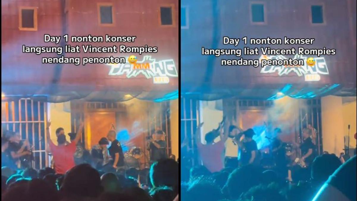 TENDANG PENONTON - Video detik-detik Vincent Rompies tendang penonton rusuh, emosi hingga mau lemparkan bass.