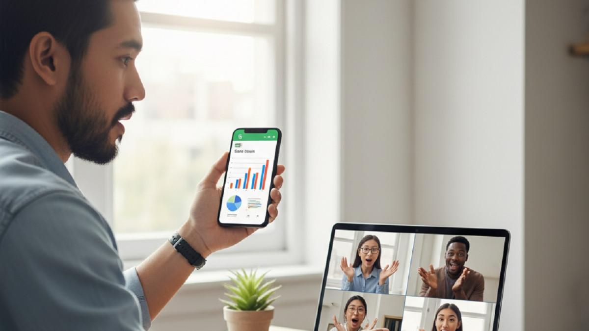 PRESENTASI LEBIH MUDAH - Cara mudah share screen di WhatsApp, cocok buat presentasi dadakan, sekaligus bisa menampilkan foto, file, dan video langsung saat video call.