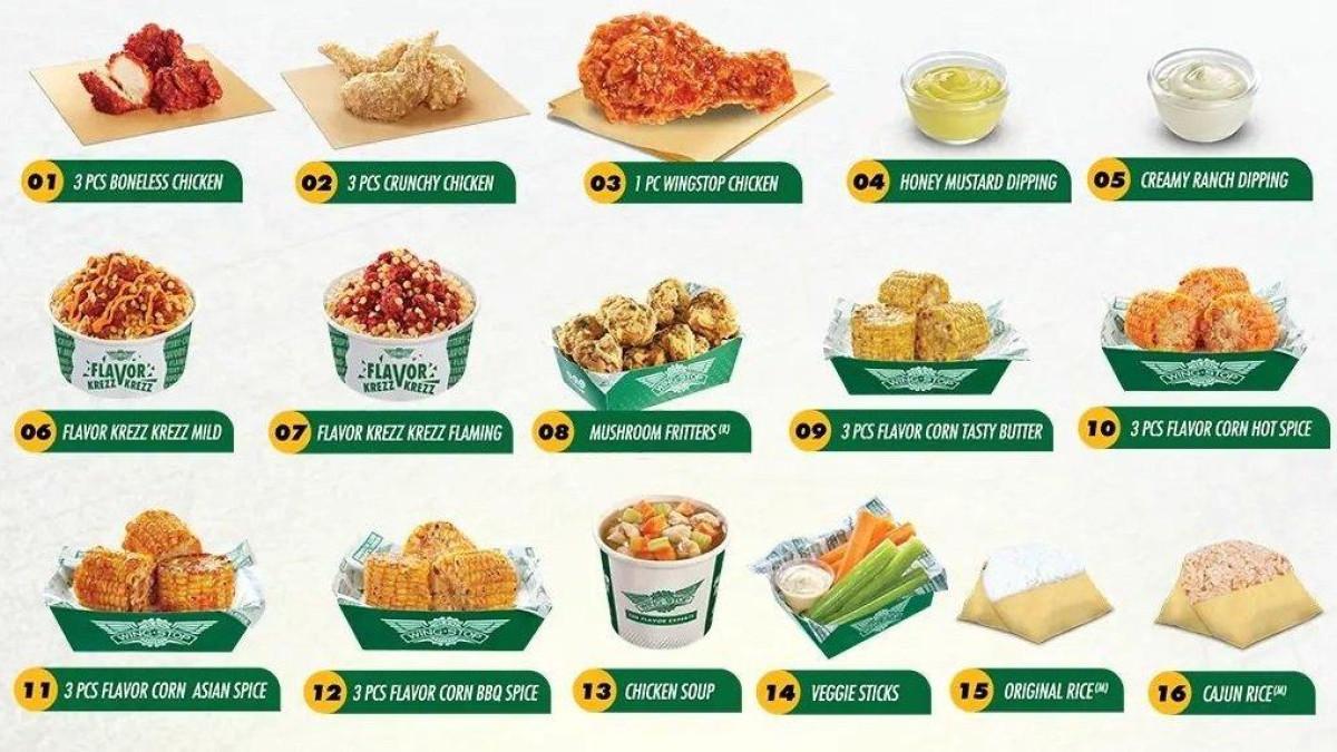 Ilustrasi menu Wingstop. Wingstop all you can eat kembali hadir nih, kamu bisa pesan selama tanggal 24-26 April 2024. Menu Wingstop all you can eat ini berlaku untuk dine in di gerai tertentu, yang berlokasi di Jakarta dan Bogor.