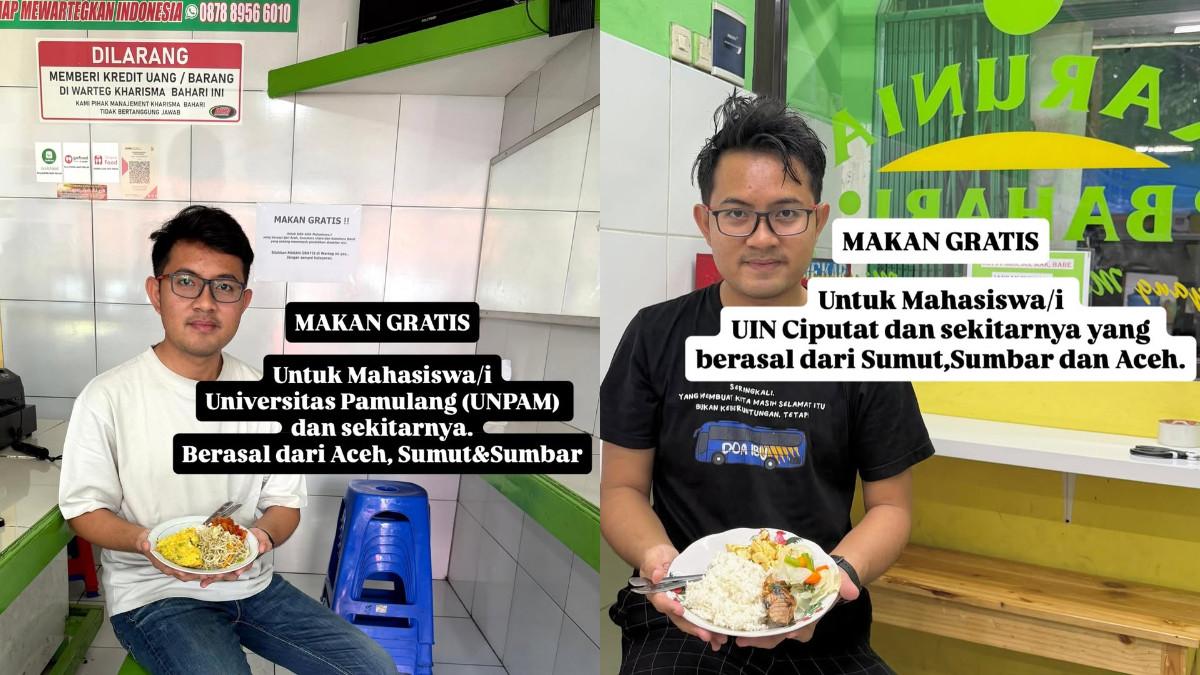 YouTuber Arkan booking dua warung makan, gratiskan mahasiswa Aceh-Sumatera yang terdampak banjir.