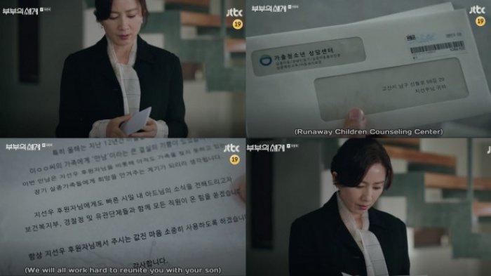 Adegan Sun Woo menerima surat dari Runaway Children Counseling Center (JTBC)