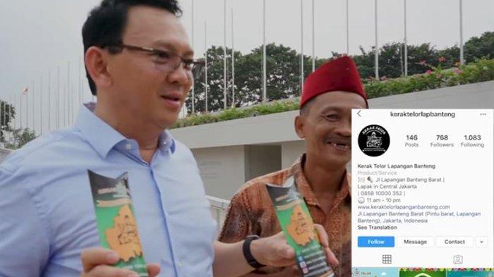 Ngevlog di Lapangan Banteng, Ahok Dihampiri Penjual Kerak Telor, 'Pernah Diberangkatkan ke Maroko'