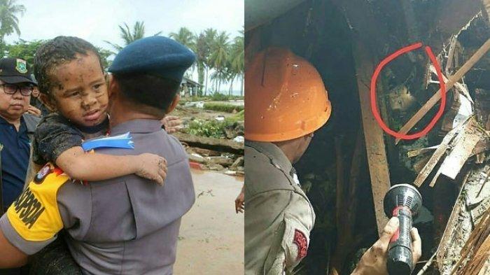 Terjebak Reruntuhan Kayu 12 Jam, Ali Bocah 5 Tahun Korban Tsunami Tanjung Lesung Banten Diselamatkan