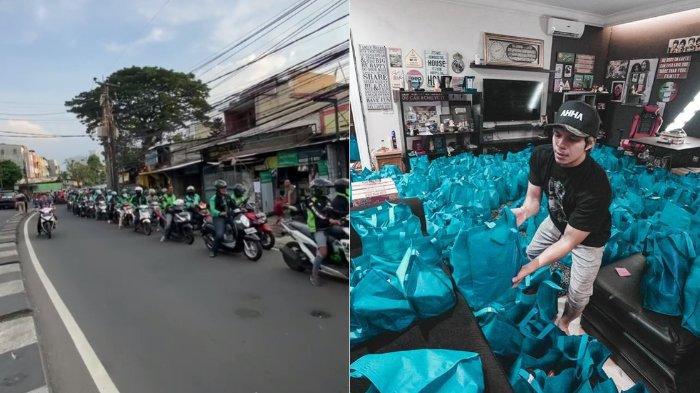 Raih 22 Juta Subscribers, Atta Halilintar Rayakan dengan Bagi-bagi Sembako, Driver Ojol Tumpah Ruah