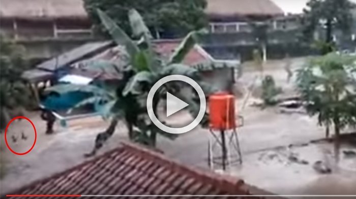 Video Mengerikan! Detik-detik Ibu dan Anak Terseret Banjir Dahsyat di Bogor