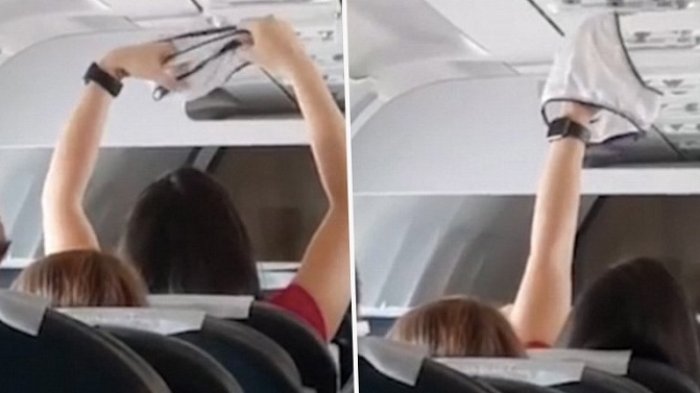 Cewek Ini Nekat 'Jemur' Celana Dalam di Pesawat, Cara Mengeringkannya Bikin Penumpang Jijik