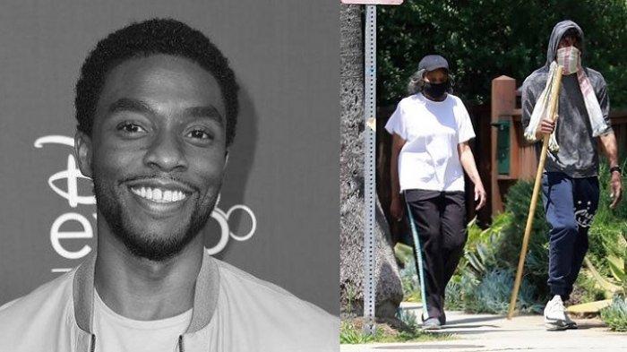FOTO KONDISI Chadwick Boseman 'Black Panther' saat Berjuang Lawan Kanker, Berjalan Pakai Tongkat