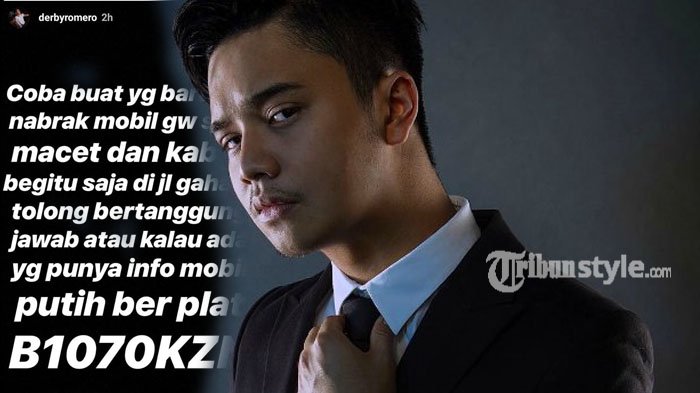 Mobilnya Ditabrak saat Macet, Derby Romero Minta Bantuan Warganet Mencari Pelaku yang Kabur!