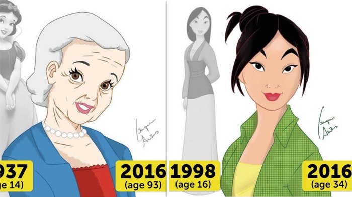 Begini Wajah 8 Disney Princess Bila Umurnya Terus Bertambah Sampai Tahun 2016