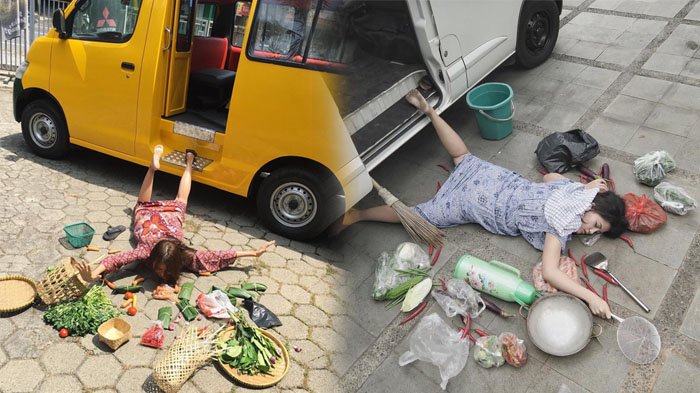 Kreatif, 5 Foto Falling Stars Challenge Gaya Emak-emak: Berdaster dengan Sayur-Mayur Berserakan