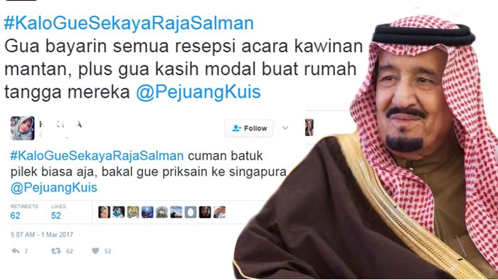 Ngakak! Para Netizen Mengkhayal Jika Mereka Sekaya Raja Salman, Jawabannya Bikin Sakit Perut Sob!