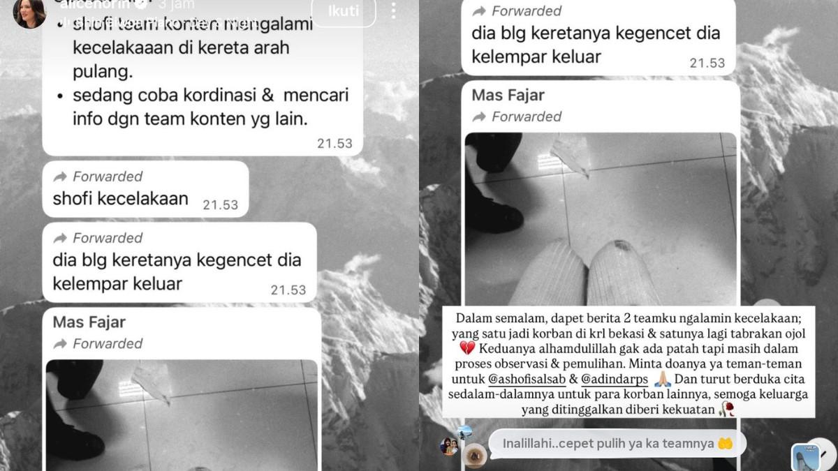 karyawan Alice Norin menjadi salah satu korban kecelakaan kereta di Bekasi