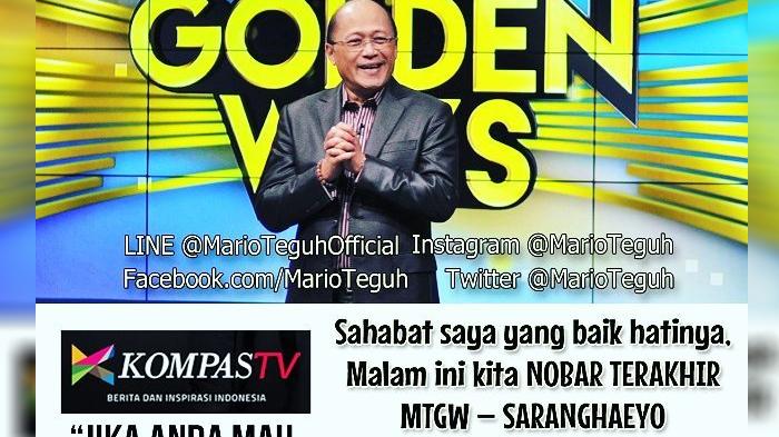 Malam Ini Mario Teguh Pamit dari Program MTGW Kompas TV